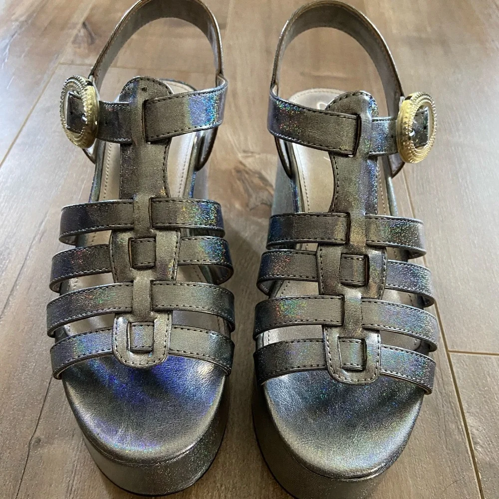 Circus NY by Sam Edelman Golda Platform Wedge Sandal in Iridescent Black